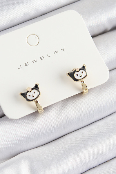 Skygo Brass Kuromi Model Gold Color Children's Earrings - Tj-Bkp10909