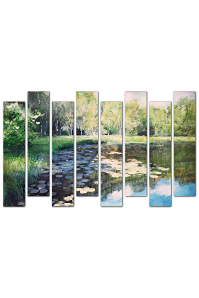 Generic Wall panel - printed drawing of a landscape - 1534 - divided into eight pieces