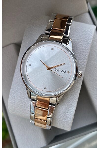 Ferrucci Women's Wristwatch Silver Rose Steel Band Original 2 Years Warranty Gift Boxed