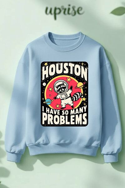 Vordevia Hanorac Houston I Have So Many Problems imprimat din bumbac 3 fire guler rotund oversized