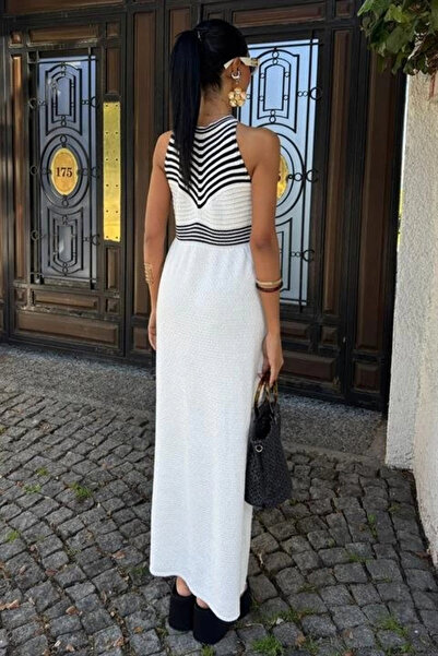 Bijuterria Φόρεμα MDB Roba με ριγέ μακρύ πλεκτό 2858