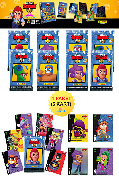 hediyecik بطاقات لعبة بانيني براول ستارز، مجموعة بطاقات التداول، حزمة واحدة (...