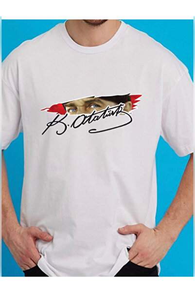 TİMİSİVA Tricou unisex supradimensionat ATATURK SIGNATURE B cu imprimeu % bum...