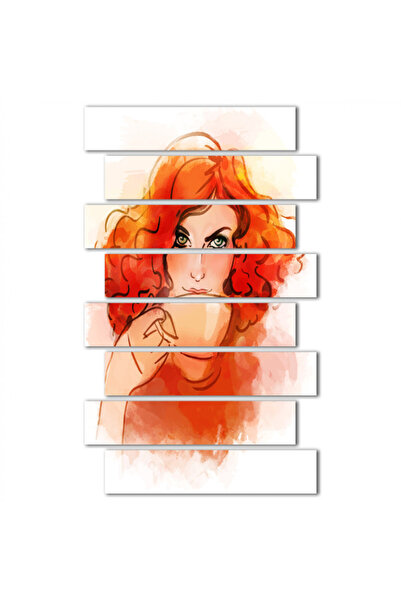 Generic Wall panel - Girl drinking coffee - 1530 - divided into eight pieces