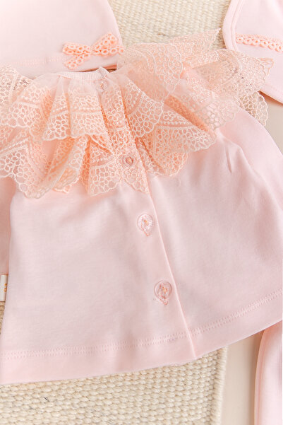 Babymod Laced Bow Cotton 5-Piece Baby Girl Hospital Release Baby Set