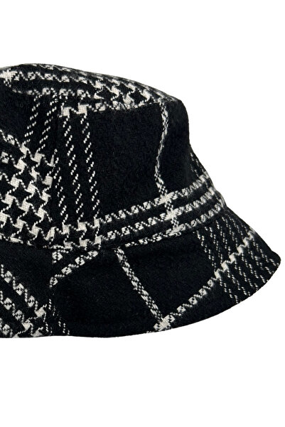 Sofist İstanbul قبعة دلو سميكة ذات ملمس ناعم للجنسين باللونين الأسود والأبيض،...