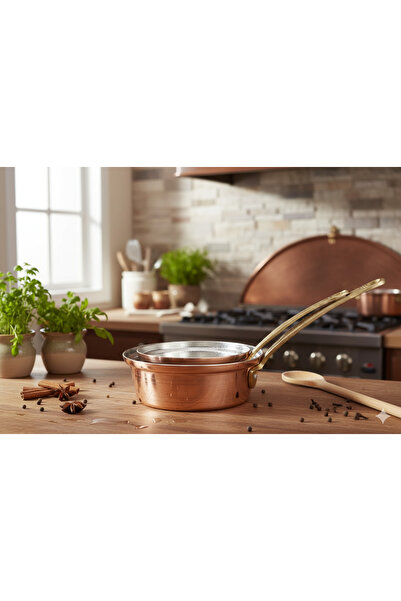 Zinnun Copper Sauce Bowl Set (16 Cm-420 Gr, 19 Cm-500 Gr,)