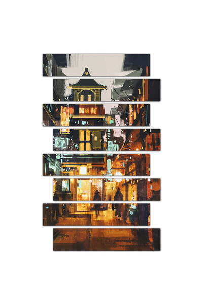 Generic Wall Panel - Asian Market - 916 - Divided into eight pieces