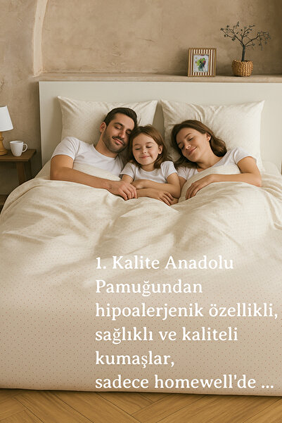 homewell 1St Quality Natural Anatolian Cotton Hypoallergenic King Size 220 X 240 Duvet Cover Set Cream