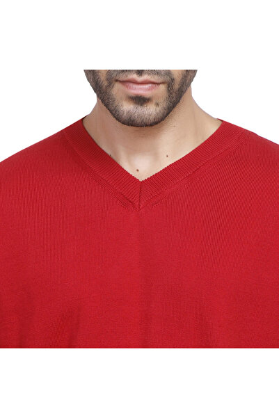 COUP Men Casual Sweater With Long Sleeves - Red