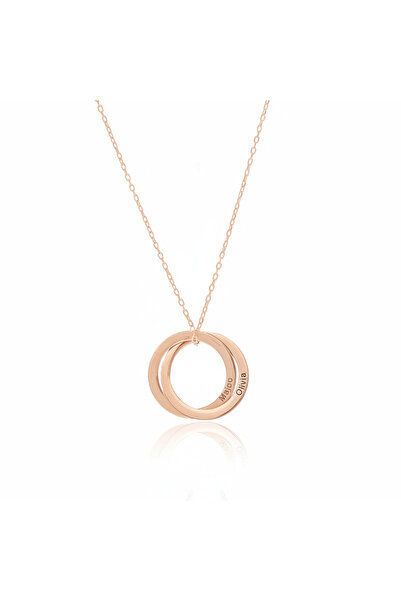 Medusa Gift 925 Ayar Gümüş Zincirli 14 Ayar Altın Kaplama İsimli Yuvarlak Bağ...