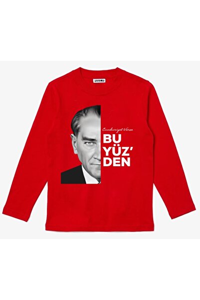 Efendioğlu Design UZUN KOLLU Cumhuriyet Varsa Bu Yüz'den Atatürk ve 29 Ekim B...