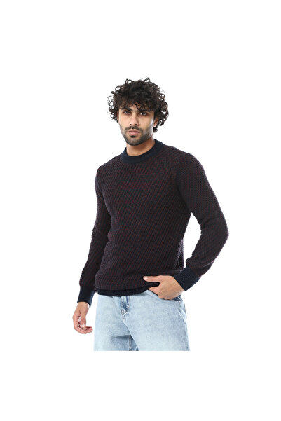 COUP Men Casual Sweater With Long Sleeves - Navy
