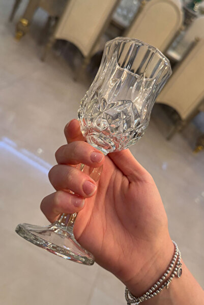 Mutfiko Kristal Desenli Şık 150 ml Ayaklı Cam Bardak – 6’lı Set | Su, Meşrubat, Tatlı Sunum Bardağı