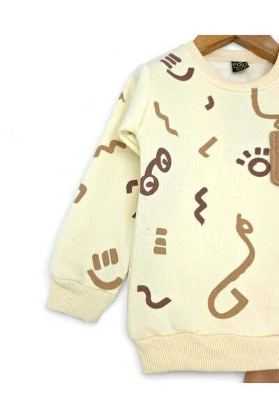 voyyo kids baby Baby Boy 6-9-12-18-24 Months Winter 3 Thread Embroidered Printed Top and Bottom Stylish Tracksuit Set R2275