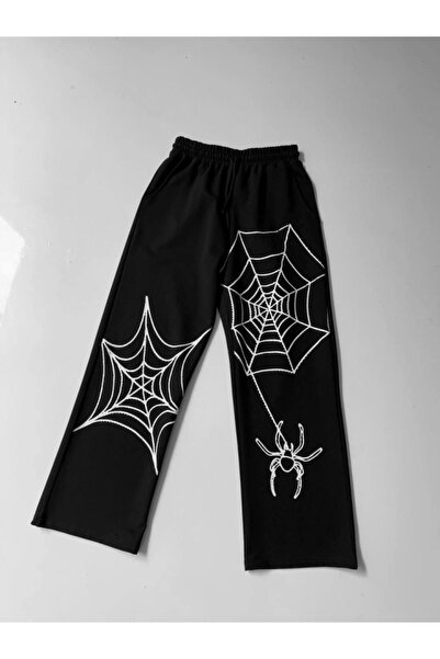 Shop58 Mdb Two-Thread Fabric Spider Printed Tracksuit Black