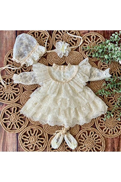Butik Cream Baby Girl Dress Set