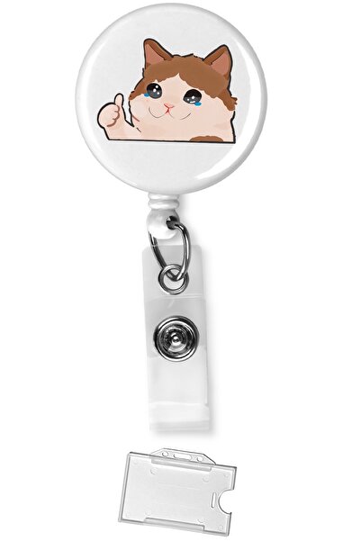 StormiStoretr Crying Cat Patterned Drop Print Yoyo – Card Strap & Transparent Card Holder Set |   Office, Hospital, School