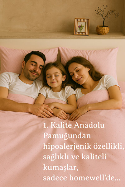 homewell طقم غطاء لحاف كبير الحجم 220 × 240 سم، مصنوع من القطن الأناتولي الطب...