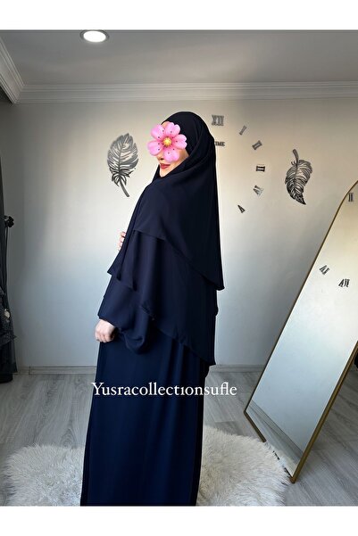 Yüsra Collection Χιτζάμπ Asel Κοστούμι Σουφλέ Πέπλο 3 τεμαχίων