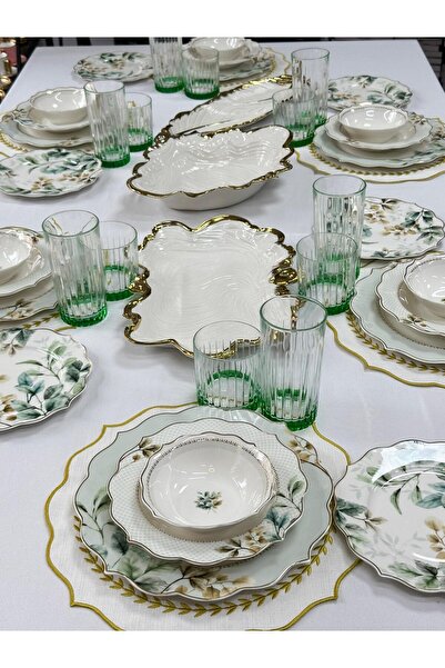 MD MİMOZA DEKOR Yemek Takımı 45 Parça 6 Kişilik Begonia