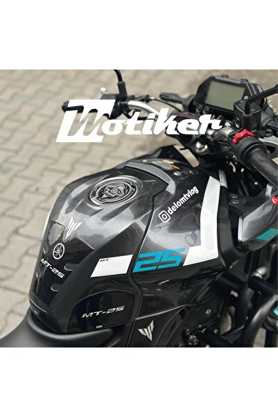 Motiker Yamaha MT-25 2024 Depo Üstü Sticker Etiket Modeli Turkuaz Beyaz Çift ...