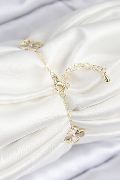 Skygo Vip Brass Clover Model Gold Color Women's Bracelet - Tj-Bb7783