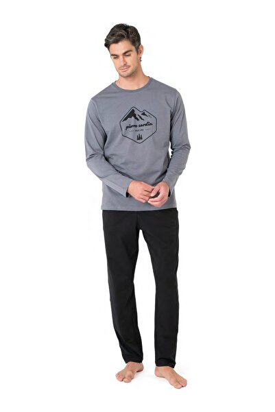 Pierre Cardin Men's Long Sleeve Crew Neck Pajama Set 6097