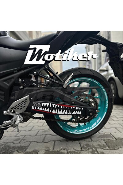 Motiker Yamaha MT-25 2024 Arka Maşa Sticker Köpekbalığı Desen Ağız Sticker