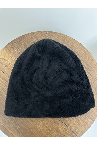Butik Unisex Black Winter Microfleece Beanie (Standard)