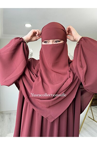 Yüsra Collection طقم حجاب أسل سوفليه من 3 قطع