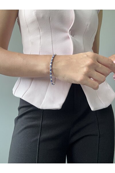 Ressia سوار تنس مرصع بحجر الزركون مع شكل العين الشريرة