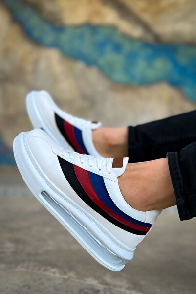 Zerenyus ZRC171 - Мъжки бели спортни обувки с връзки и въздушна подметка