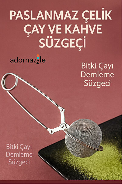 adornazzle مصفاة الشاي والقهوة من الفولاذ المقاوم للصدأ، مصفاة شاي الأعشاب، مصفاة القهوة، جهاز التخمير