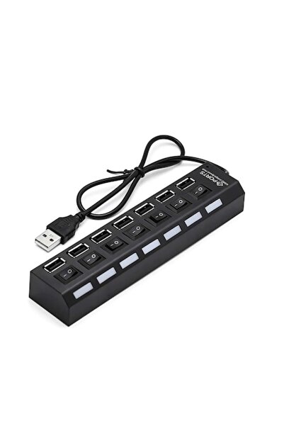 Xevo Hub USB 7 în 1, comutator independent, 20cm, negru, x-12