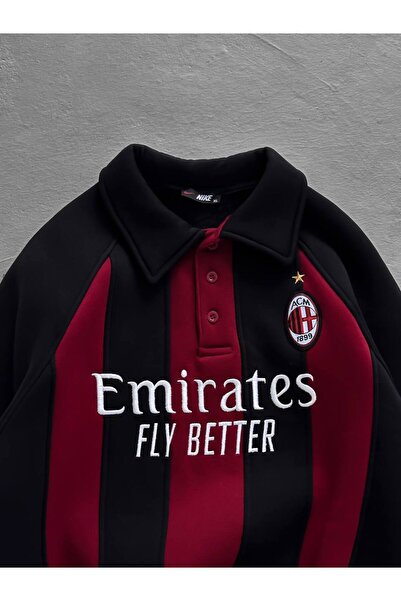 bergibo Oversize Sharded Sweat - Buttoned Collar High Quality Sweatshirt