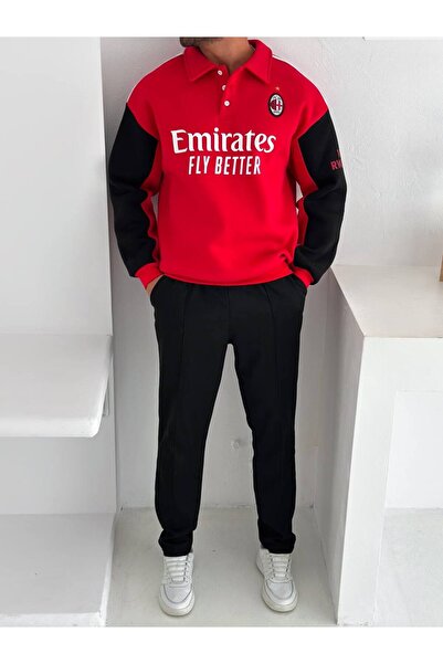 bergibo Oversize Sharded Sweat - Buttoned Collar High Quality Sweatshirt