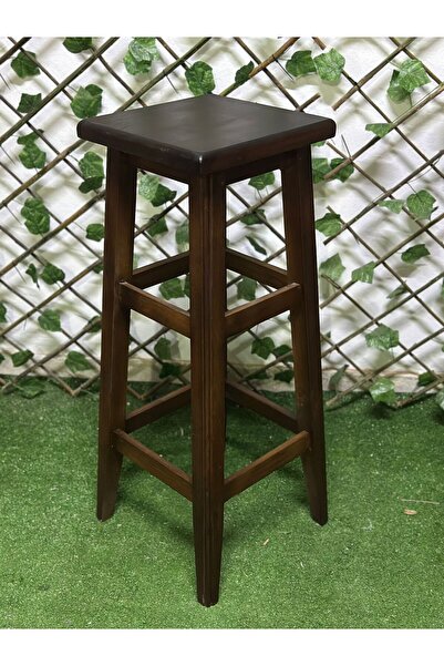 TABURECİTYS Taburecity Kare CEVİZ Renk Bar Tabure -Ahşap Tabure( 80 CM) 1 ADET