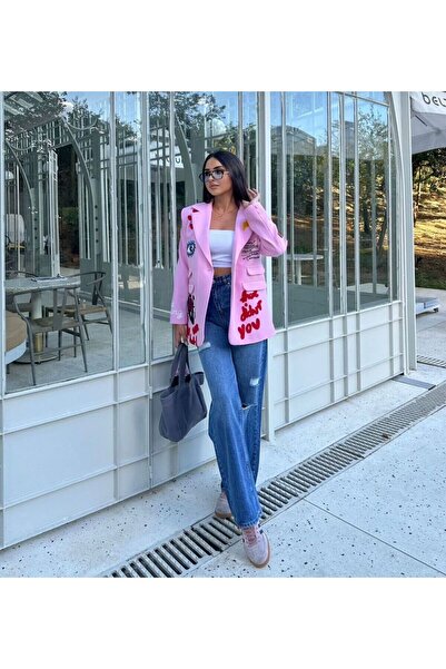 EC MODA Nakış Detaylı Blazer Ceket