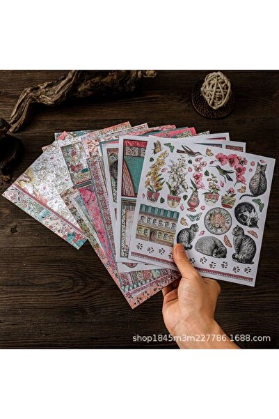 İthal ورق سكرابوك بتصميم الأوركيد والقطط E6-16، 29 ورقة