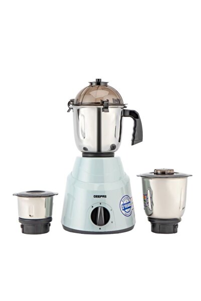 Geepas خلاط ومطحنة ٣ في ١ GSB 44100 | ٨٠٠ واط، ١.٥ لتر | برطمانات من الفولاذ المقاوم للصدأ سعة ١.٠ لتر و٠.٥ لتر | تيترا فلو
