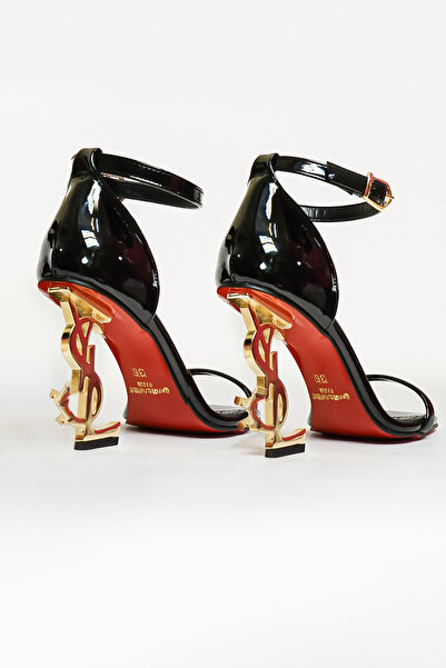 Emin Adım أحذية سهرة سوداء من الجلد اللامع