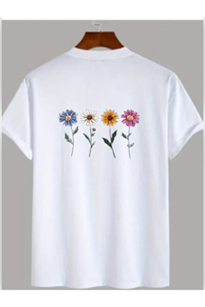 TİMİSİVA Tricou unisex supradimensionat 4 FLORE B cu imprimeu % bumbac 100% u...