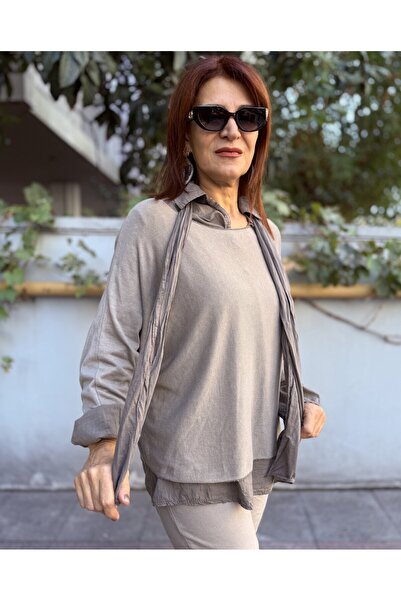 DenizEge Италианска риза с шал и вискозен трикотаж