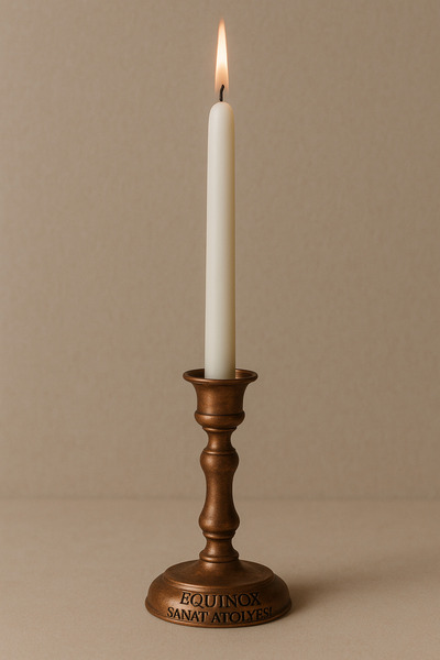 EQUINOX MUM (SADECEMUM) 1 Adet Uzun Beyaz Dekoratif Şamdan Mumu