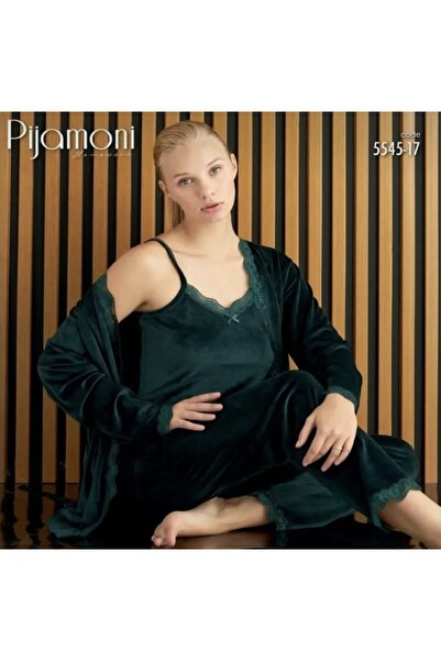 Pijamoni Kadife Yumuşak 3’lü pijama takımı