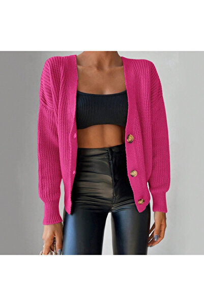 JANES Women's long sleeve button detail knit blouse