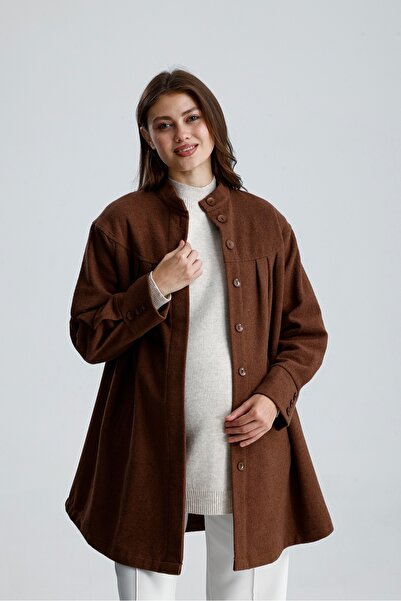 KATLİN MATERNİTY WEAR Maternity Cashmere Jacket, Wool Cotton Blend Fabric