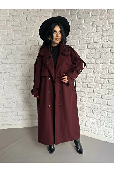 moneta boutique Women's Premium Long Belted Lined Coat