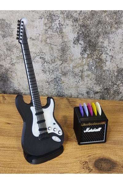 Aren müzik Standlı Stratocaster Gitar, Marshall 5'li Pena Kutusu (Pena Hediyeli)